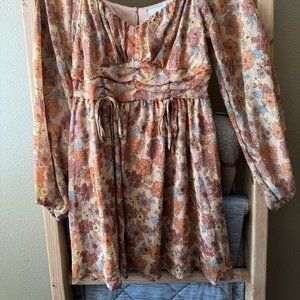 Floral orange dress